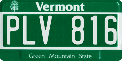 VT license plate PLV816