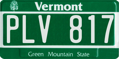 VT license plate PLV817