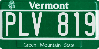 VT license plate PLV819