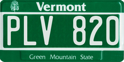 VT license plate PLV820