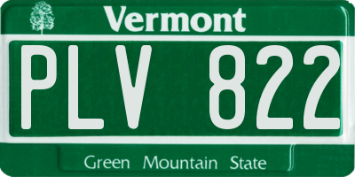 VT license plate PLV822