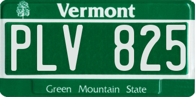 VT license plate PLV825