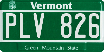 VT license plate PLV826