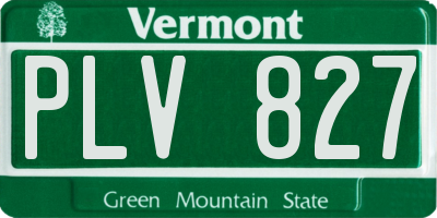 VT license plate PLV827