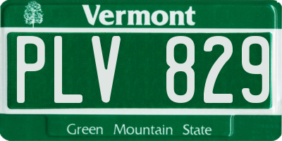 VT license plate PLV829