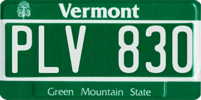 VT license plate PLV830