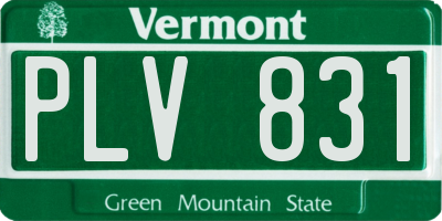 VT license plate PLV831