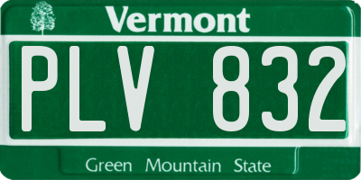 VT license plate PLV832