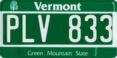 VT license plate PLV833