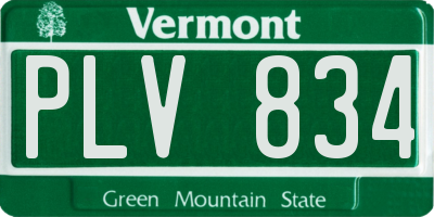 VT license plate PLV834
