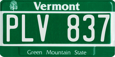 VT license plate PLV837