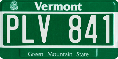 VT license plate PLV841
