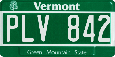VT license plate PLV842