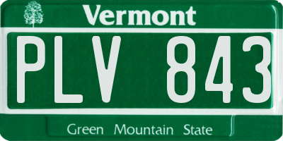 VT license plate PLV843