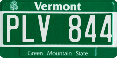 VT license plate PLV844