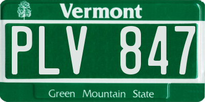 VT license plate PLV847