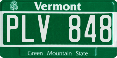 VT license plate PLV848