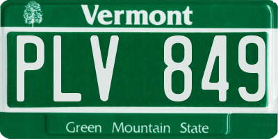 VT license plate PLV849