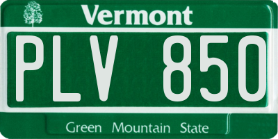 VT license plate PLV850