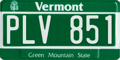 VT license plate PLV851