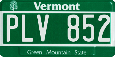VT license plate PLV852