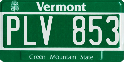 VT license plate PLV853