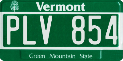 VT license plate PLV854