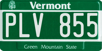 VT license plate PLV855
