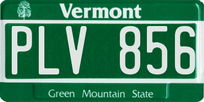 VT license plate PLV856
