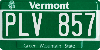 VT license plate PLV857