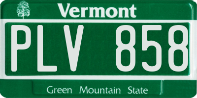 VT license plate PLV858