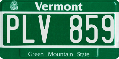 VT license plate PLV859