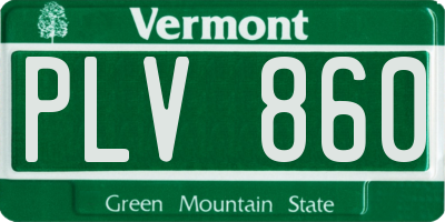 VT license plate PLV860