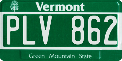 VT license plate PLV862