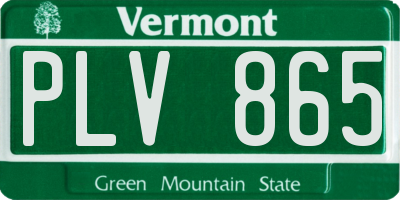VT license plate PLV865