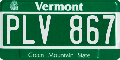 VT license plate PLV867