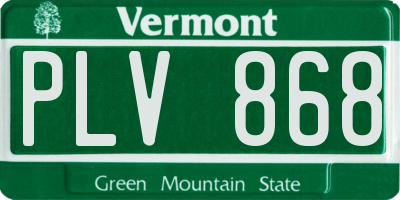 VT license plate PLV868