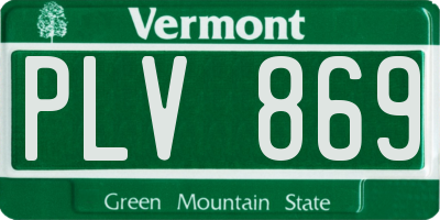 VT license plate PLV869