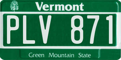 VT license plate PLV871