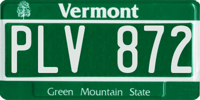 VT license plate PLV872