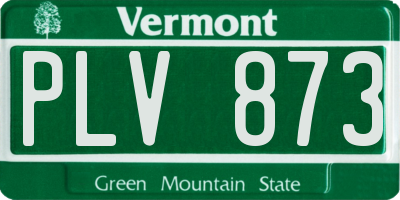 VT license plate PLV873