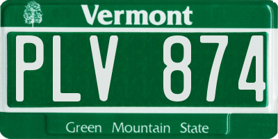 VT license plate PLV874