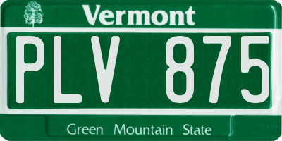 VT license plate PLV875