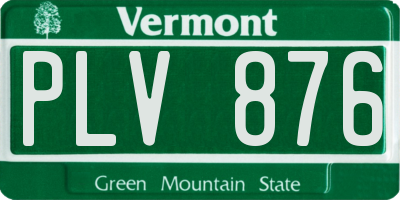 VT license plate PLV876