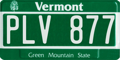 VT license plate PLV877