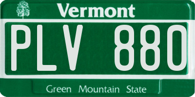 VT license plate PLV880