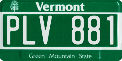 VT license plate PLV881