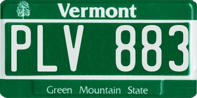 VT license plate PLV883