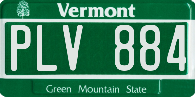 VT license plate PLV884