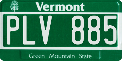 VT license plate PLV885
